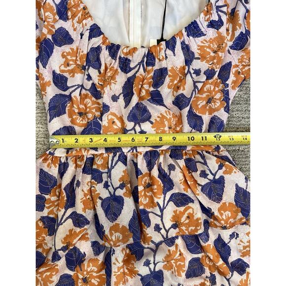 Who What Wear Dress Tiered Ruffle Scoop Neck Maxi Dress, Tropical, Beach, Sz S - Picture 7 of 7